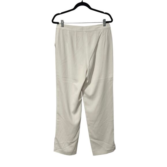 Women's St. John Diana Ivory Straight Leg, Split Hem Trousers, Size 8, #1143-X - Picture 2 of 8